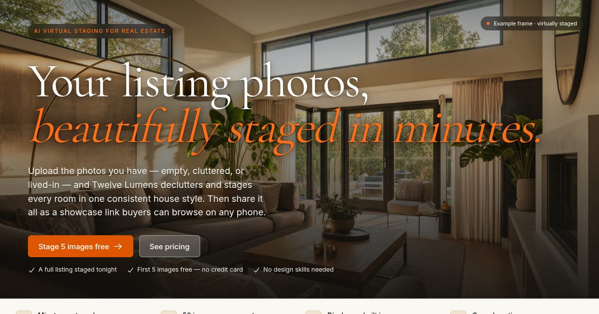 Twelve Lumens website preview